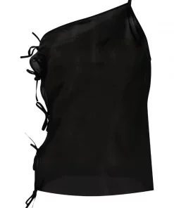 ( Nouvelle Collection ) Rick Owens Haut à Design à Une épaule 09 BLACK