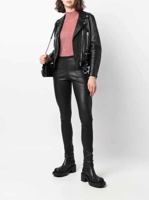 ( Nouvelle Collection ) Rick Owens Legging En Cuir à Empiècements 09 BLACK 4 ( Nouvelle Collection ) Rick Owens Legging En Cuir à Empiècements 09 BLACK – Image 2