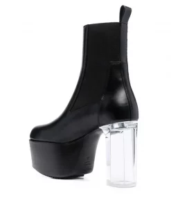 ( Nouvelle Collection ) Rick Owens BLACK Bottines à Talon Transparent Homme 8 ( Nouvelle Collection ) Rick Owens BLACK Bottines à Talon Transparent Homme -Rick Owens Soldes 17796336 37449959 600