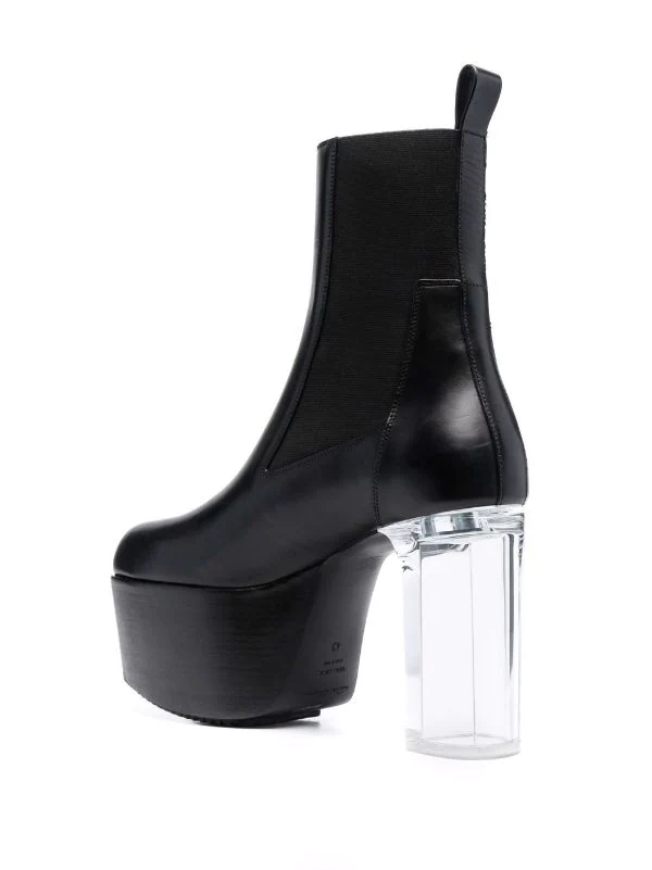 ( Nouvelle Collection ) Rick Owens BLACK Bottines à Talon Transparent Homme 5 ( Nouvelle Collection ) Rick Owens BLACK Bottines à Talon Transparent Homme – Image 3