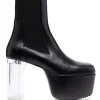 ( Nouvelle Collection ) Rick Owens BLACK Bottines à Talon Transparent Homme -Rick Owens Soldes 17796336 37451017 600