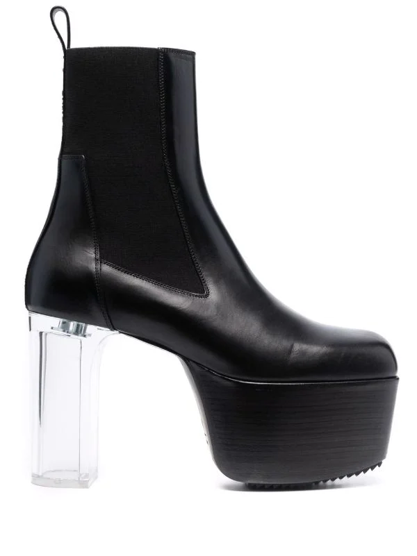 ( Nouvelle Collection ) Rick Owens BLACK Bottines à Talon Transparent Homme 3 ( Nouvelle Collection ) Rick Owens BLACK Bottines à Talon Transparent Homme