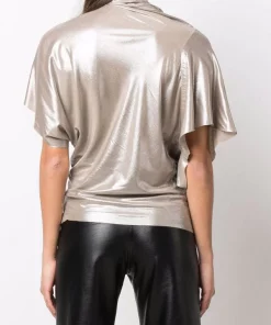 ( Nouvelle Collection ) Rick Owens Blouse à Effet Métallisé 98 WARM SILVER -Rick Owens Soldes 17800365 37449605 600
