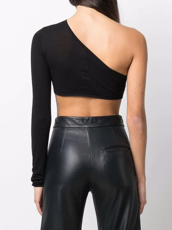 ( Positively Conscious ) Rick Owens Haut Crop à Design à Une épaule Femme 6 ( Positively Conscious ) Rick Owens Haut Crop à Design à Une épaule Femme – Image 4