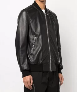 ( Nouvelle Collection ) Rick Owens 09 BLACK Veste Zippée En Cuir Homme -Rick Owens Soldes 17801287 37422090 600