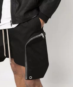 ( Nouvelle Collection ) Rick Owens 09 BLACK Short à Poches Asymétriques Homme -Rick Owens Soldes 17802352 37420332 600
