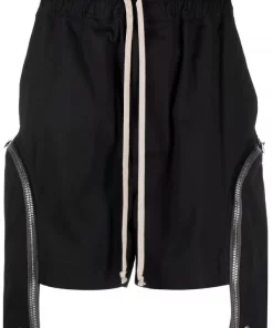 ( Nouvelle Collection ) Rick Owens 09 BLACK Short à Poches Asymétriques Homme