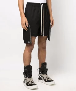 ( Nouvelle Collection ) Rick Owens 09 BLACK Short à Poches Asymétriques Homme -Rick Owens Soldes 17802352 37422051 600