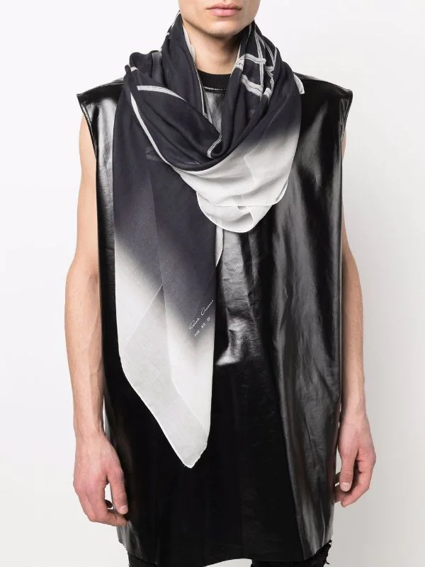 ( Nouvelle Collection ) Rick Owens écharpe à Effet Dégradé 0921 BLACK/NATURAL 4 ( Nouvelle Collection ) Rick Owens écharpe à Effet Dégradé 0921 BLACK/NATURAL – Image 2