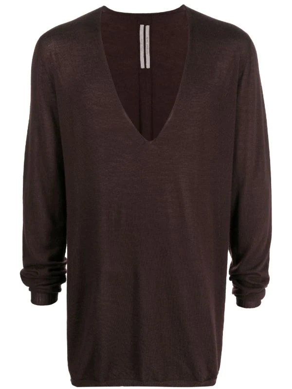 ( Nouvelle Collection ) Rick Owens Pull En Maille Fine à Col V Profond 64 OXBLOOD 3 ( Nouvelle Collection ) Rick Owens Pull En Maille Fine à Col V Profond 64 OXBLOOD