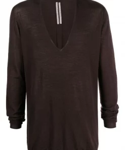 ( Nouvelle Collection ) Rick Owens Pull En Maille Fine à Col V Profond Homme