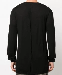 ( Nouvelle Collection ) Rick Owens 09 BLACK Pull En Maille Fine à Col V Profond Homme -Rick Owens Soldes 17816035 38825062 600