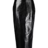( Nouvelle Collection ) Rick Owens Jupe Crayon En Cuir Artificiel 09 BLACK -Rick Owens Soldes 17816713 37618711 600