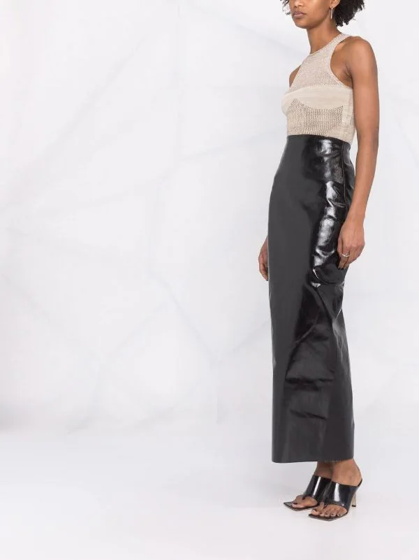 ( Nouvelle Collection ) Rick Owens Jupe Crayon En Cuir Artificiel 09 BLACK 8 ( Nouvelle Collection ) Rick Owens Jupe Crayon En Cuir Artificiel 09 BLACK – Image 6