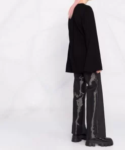 ( Nouvelle Collection ) Rick Owens Haut En Maille Fine à Col V 09 BLACK -Rick Owens Soldes 17817323 37618853 600