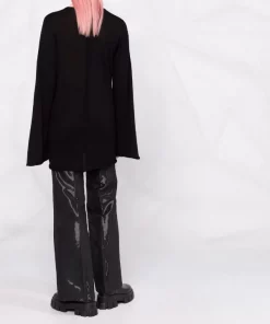 ( Nouvelle Collection ) Rick Owens Haut En Maille Fine à Col V 09 BLACK -Rick Owens Soldes 17817323 37621179 600