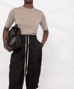 ( Nouvelle Collection ) Rick Owens Bermuda à Lien De Resserrage 09 BLACK -Rick Owens Soldes 17817348 37618806 600