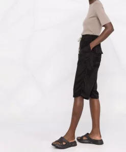 ( Nouvelle Collection ) Rick Owens Bermuda à Lien De Resserrage 09 BLACK -Rick Owens Soldes 17817348 37618809 600