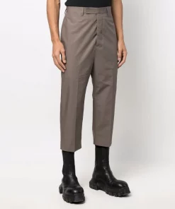 ( Nouvelle Collection ) Rick Owens Pantalon De Costume Crop Homme -Rick Owens Soldes 17818154 37508639 600