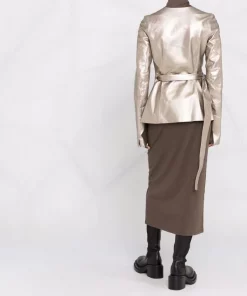 ( Nouvelle Collection ) Rick Owens Veste Métallisée à Design Portefeuille Femme -Rick Owens Soldes 17818159 37485885 600