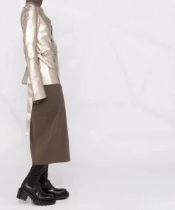 ( Nouvelle Collection ) Rick Owens Veste Métallisée à Design Portefeuille Femme -Rick Owens Soldes 17818159 37485889 600