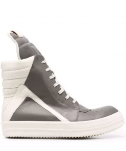 ( Nouvelle Collection ) Rick Owens 34111 DUST MILK MILK Baskets Montantes Geobasket Homme