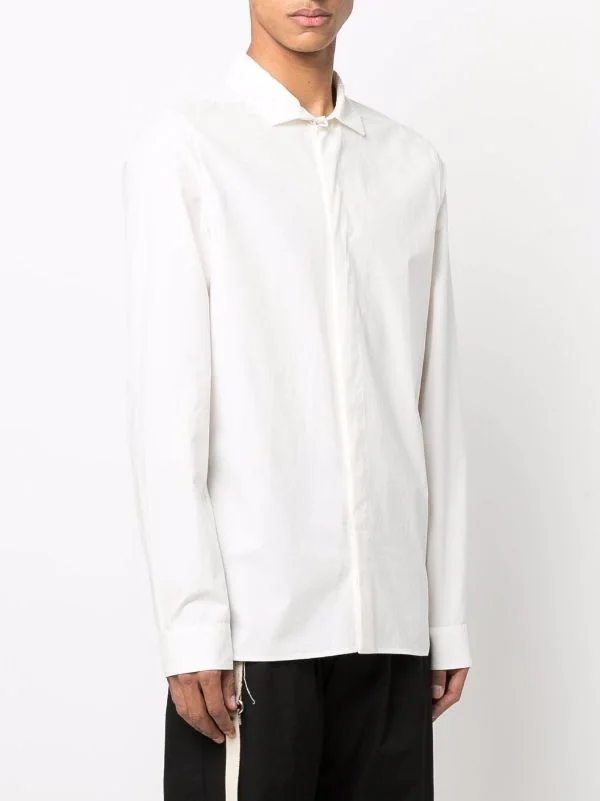 ( Nouvelle Collection ) Rick Owens Chemise Unie à Manches Longues 11 MILK 5 ( Nouvelle Collection ) Rick Owens Chemise Unie à Manches Longues 11 MILK – Image 3