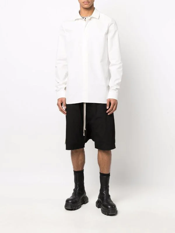 ( Nouvelle Collection ) Rick Owens Chemise Unie à Manches Longues 11 MILK 4 ( Nouvelle Collection ) Rick Owens Chemise Unie à Manches Longues 11 MILK – Image 2