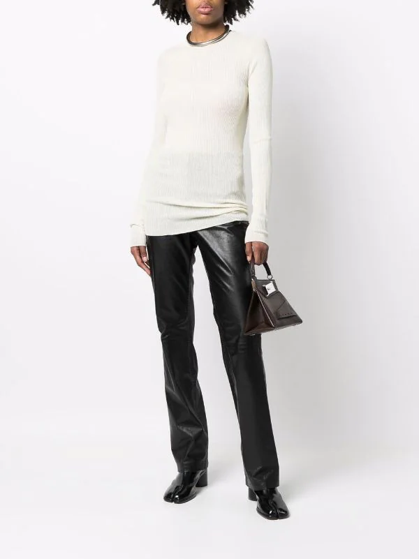 ( Nouvelle Collection ) Rick Owens 21 NATURAL Haut En Maille Fine Nervurée Femme 4 ( Nouvelle Collection ) Rick Owens 21 NATURAL Haut En Maille Fine Nervurée Femme – Image 2