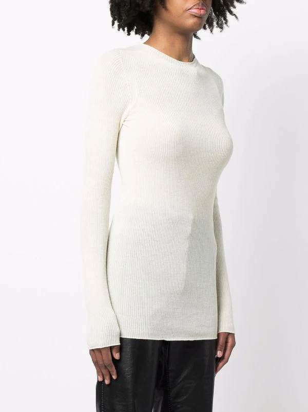 ( Nouvelle Collection ) Rick Owens 21 NATURAL Haut En Maille Fine Nervurée Femme 5 ( Nouvelle Collection ) Rick Owens 21 NATURAL Haut En Maille Fine Nervurée Femme – Image 3