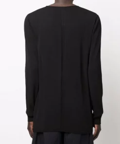 ( Nouvelle Collection ) Rick Owens 09 BLACK Sweat à Col V Homme -Rick Owens Soldes 17831275 37823987 600