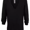 ( Nouvelle Collection ) Rick Owens 09 BLACK Sweat à Col V Homme