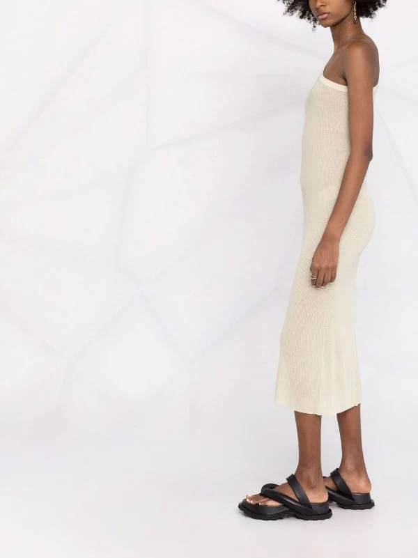 ( Nouvelle Collection ) Rick Owens 32 VANILLA Robe Nervurée à Design à Une épaule Femme 6 ( Nouvelle Collection ) Rick Owens 32 VANILLA Robe Nervurée à Design à Une épaule Femme – Image 4