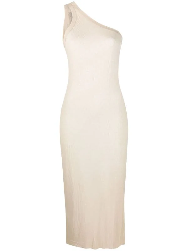 ( Nouvelle Collection ) Rick Owens 32 VANILLA Robe Nervurée à Design à Une épaule Femme 3 ( Nouvelle Collection ) Rick Owens 32 VANILLA Robe Nervurée à Design à Une épaule Femme