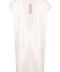 ( Nouvelle Collection ) Rick Owens 021 NATURAL Débardeur Dylan à Col V Profond Homme