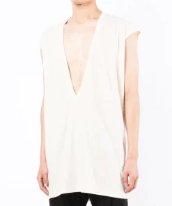 ( Nouvelle Collection ) Rick Owens 021 NATURAL Débardeur Dylan à Col V Profond Homme -Rick Owens Soldes 17837989 37570198 600