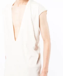 ( Nouvelle Collection ) Rick Owens 021 NATURAL Débardeur Dylan à Col V Profond Homme -Rick Owens Soldes 17837989 37570199 600