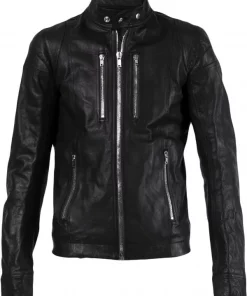 ( Nouvelle Collection ) Rick Owens Veste En Cuir à Fermeture Zippée Homme
