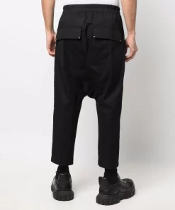Rick Owens Pantalon Court à Taille à Lien De Resserrage 09 BLACK -Rick Owens Soldes 17844228 37708013 600