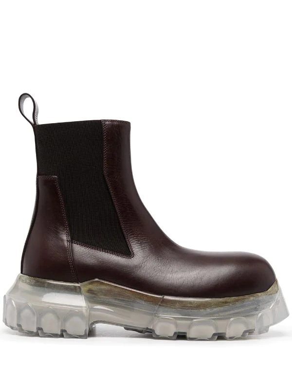 ( Nouvelle Collection ) Rick Owens Bottines En Cuir De Veau 640 3 ( Nouvelle Collection ) Rick Owens Bottines En Cuir De Veau 640