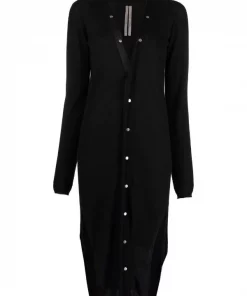 ( Nouvelle Collection ) Rick Owens Cardigan à Boutons Pression 09 NERO