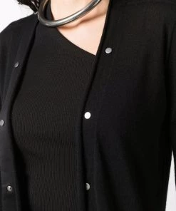 ( Nouvelle Collection ) Rick Owens Cardigan à Boutons Pression 09 NERO -Rick Owens Soldes 17858294 37884137 600