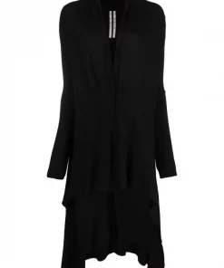 ( Nouvelle Collection ) Rick Owens Cardigan Mi-long En Cachemire 09 NERO