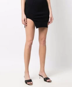 ( Nouvelle Collection ) Rick Owens 09 BLACK Minijupe Diana à Fentes Latérales Femme -Rick Owens Soldes 17859925 37676234 600