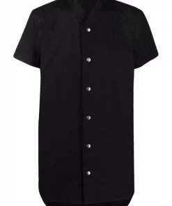( Nouvelle Collection ) Rick Owens 09 BLACK Chemise à Boutons Pression Homme