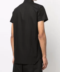 ( Nouvelle Collection ) Rick Owens 09 BLACK Chemise à Boutons Pression Homme -Rick Owens Soldes 17859929 37625311 600