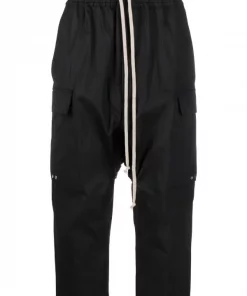 ( Nouvelle Collection ) Rick Owens 09 BLACK Pantalon De Jogging Sarouel à Lien De Resserrage Homme