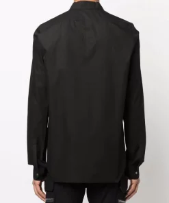 ( Nouvelle Collection ) Rick Owens Chemise Unie à Manches Longues 09 BLACK -Rick Owens Soldes 17860707 37624804 600