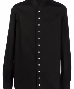 ( Nouvelle Collection ) Rick Owens Chemise Unie à Manches Longues 09 BLACK