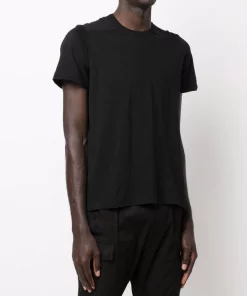 ( Nouvelle Collection ) Rick Owens T-shirt En Maille Fine à Manches Courtes 09 BLACK -Rick Owens Soldes 17861250 38457422 600